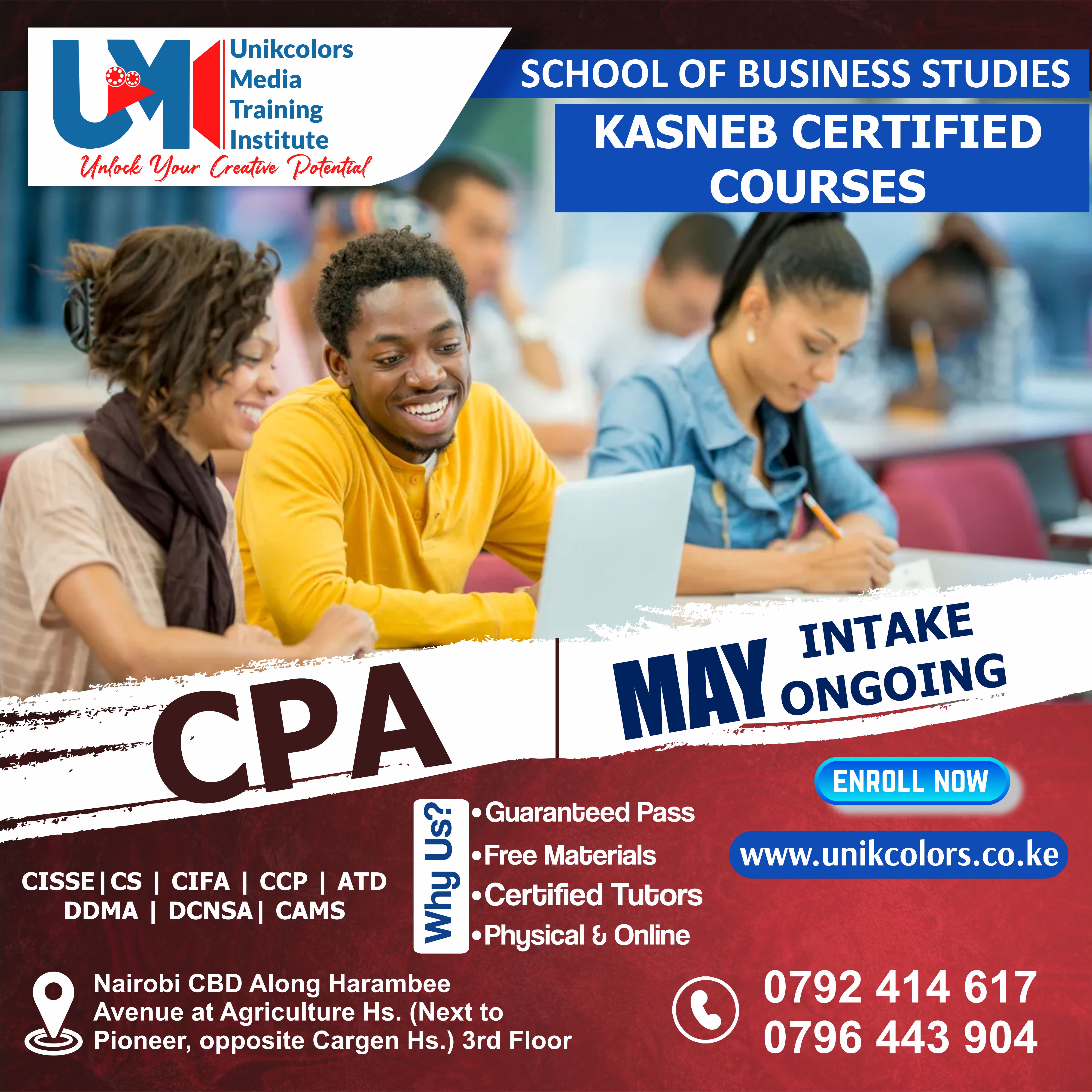 KASNEB CERTIFIED COURSES - CPA | CISSE | CS | CIFA | CCP | DDMA | DCNSA | CAMS